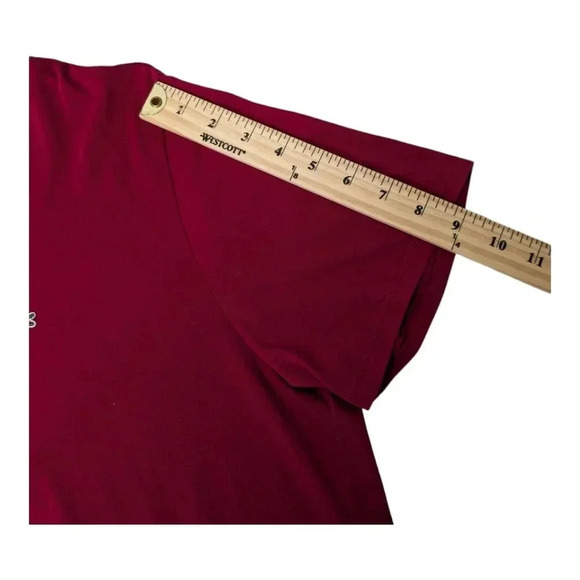 Lacoste Men's V-neck 100% Pima Cotton T-Shirt Bordeaux Embroidered Logo Size XXL - Picture 10 of 14